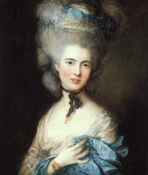 トーマス・ゲインズバラ Painting - 青い服を着た女性の肖像 トーマス・ゲインズボロー